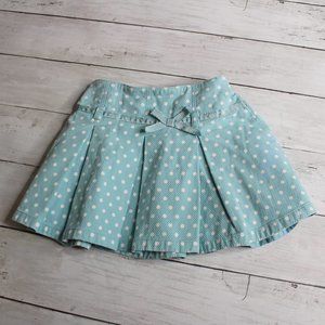 Gap Vintage Baby Girl's Pleated Skirt 18 24 Months Blue White Retro